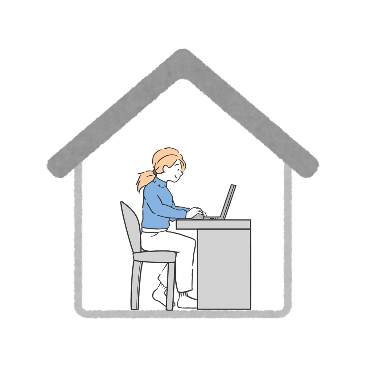 在宅ワークのイラスト